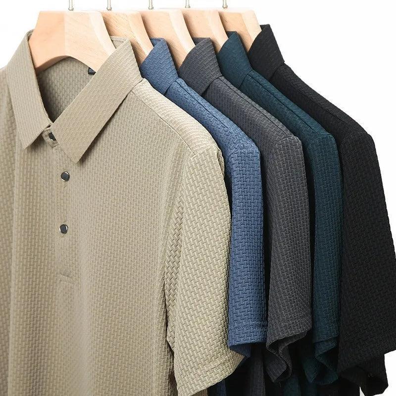 Camisa Polo Seda Gelo Elegante [ Não Amassa] + Relogio de Brinde