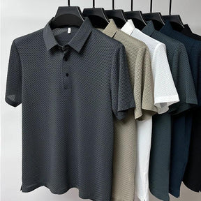 Camisa Polo Seda Gelo Elegante [ Não Amassa] + Relogio de Brinde