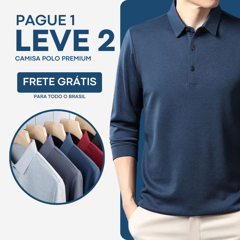 PAGUE 1 LEVE 2 | Camisa Polo Manga Longa Seda Gelo