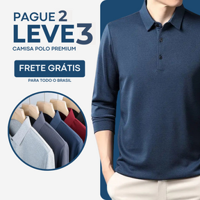 PAGUE 2 LEVE 3 | Camisa Polo Manga Longa Seda Gelo