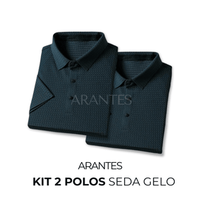 Camisa Polo Seda Gelo Elegante [ Não Amassa] + Relogio de Brinde