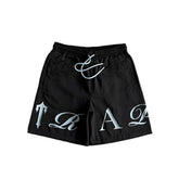 Shorts Trapstar Script Swimming Black/Nigara Mist